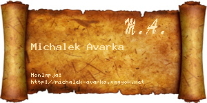 Michalek Avarka névjegykártya